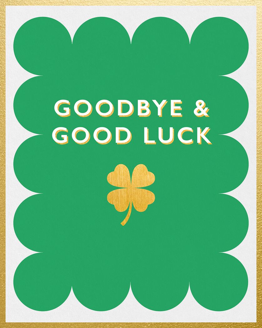Card design "Classic Type Leaving Clover Gold details Card - group card"
