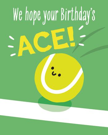 Use Wimbledon Tennis - Birthday group card