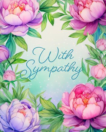 Use Peonies group sympathy ecard