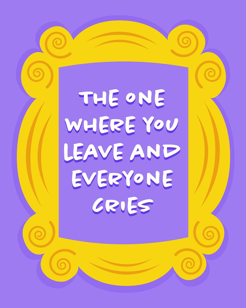 Card design "Friends - 'the one where...' group leaving card"