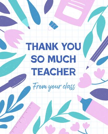 Use Thank you teacher group card
