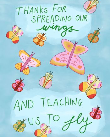 Use Butterflies -Thank you teacher group card