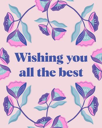 Use Floral frame - group leaving card