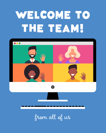 Use Waving team on zoom - group welcome ecard