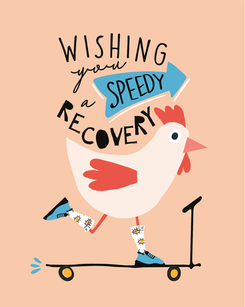 Use Speedy chicken - group get well ecard