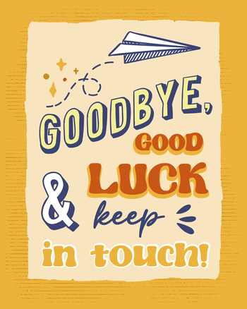Use Paper plane - group leaving ecard