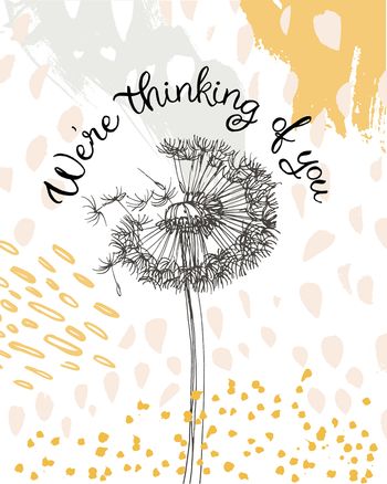 Use Dandelion clock - group sympathy ecard