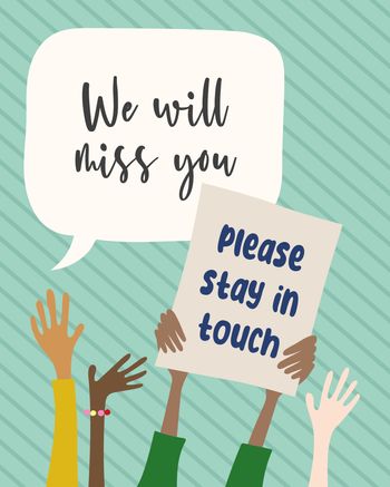 Use Miss you signs - group leaving ecard