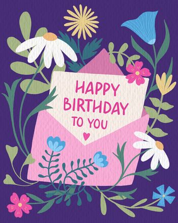 Use Floral envelope - group birthday card