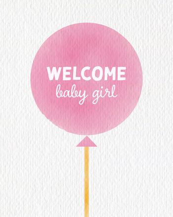 Use Watercolour balloon - group baby card