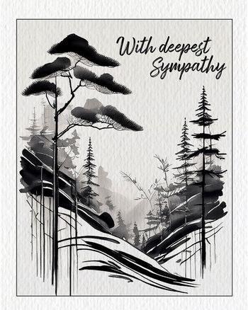 Use Japanese landscape - group sympathy ecard
