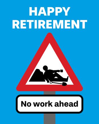 Use Road sign  - group retirement card