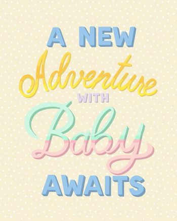 Use Group hand lettered New baby card
