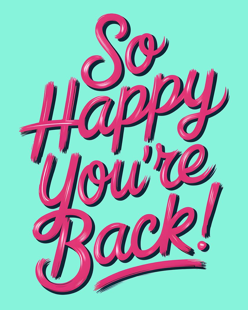 Card design "Bright Script group Welcome back card"