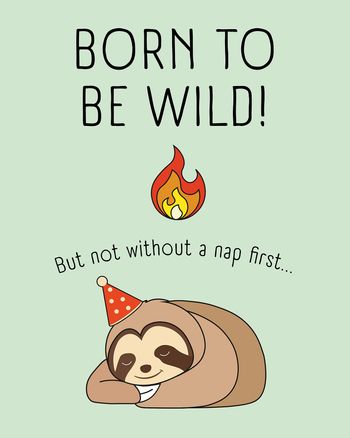 Use Wild sloth - group birthday ecard