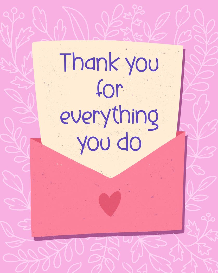 Card design "Envelope of thanks. - group thank you ecard"