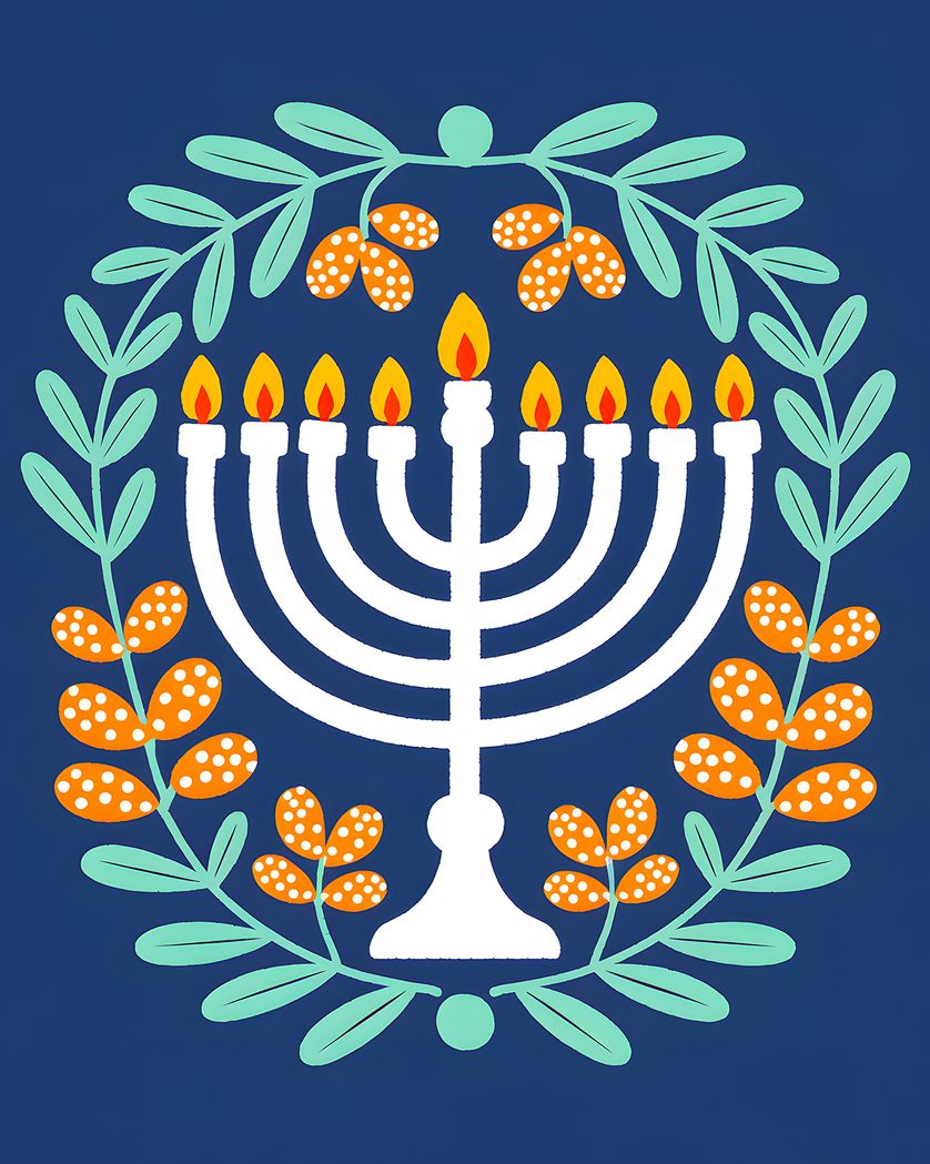 Card design "Bright Hanukkah - group ecard"