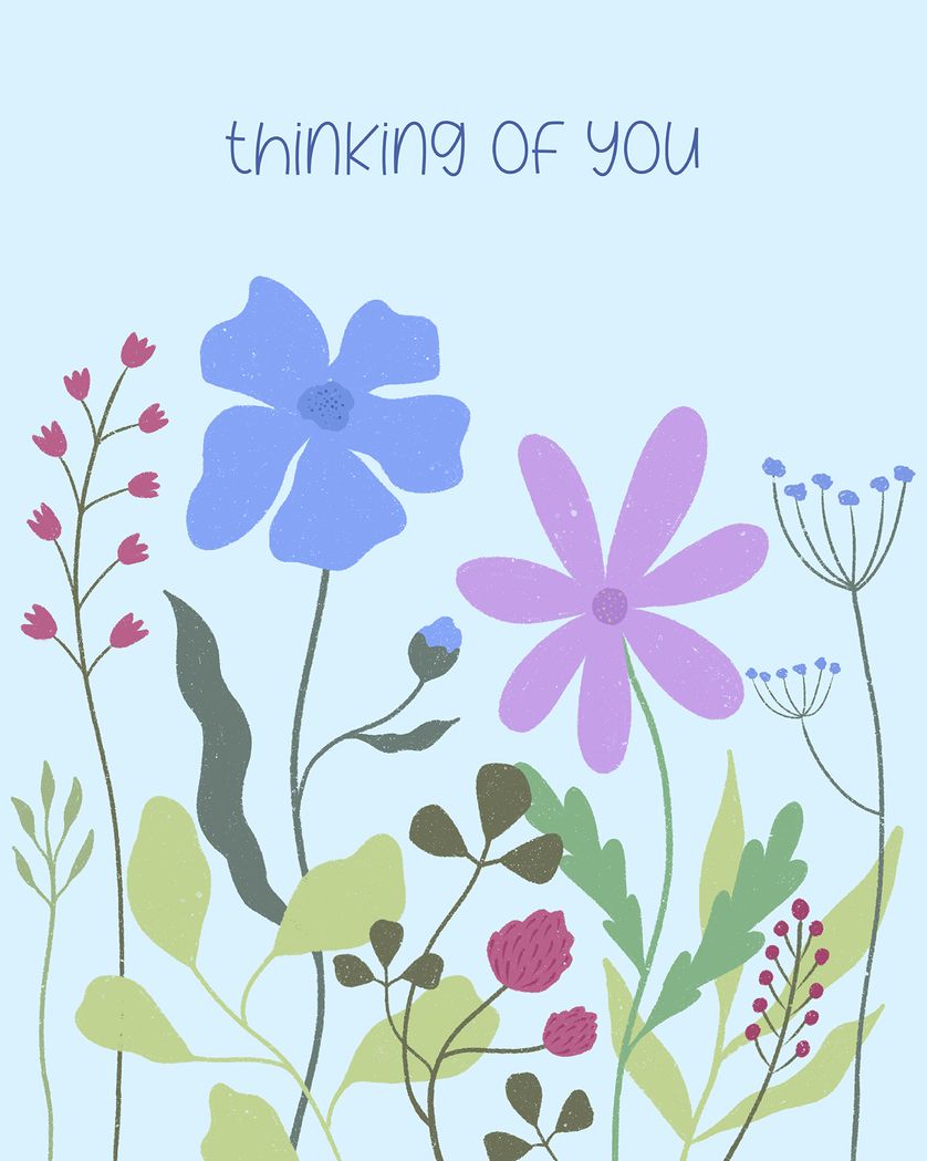 Card design "Wild flowers - group Get well card"