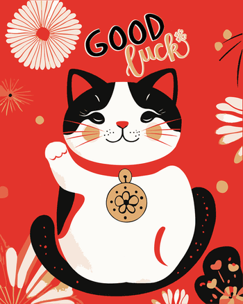 Use Waving cat - animated good luck group ecard