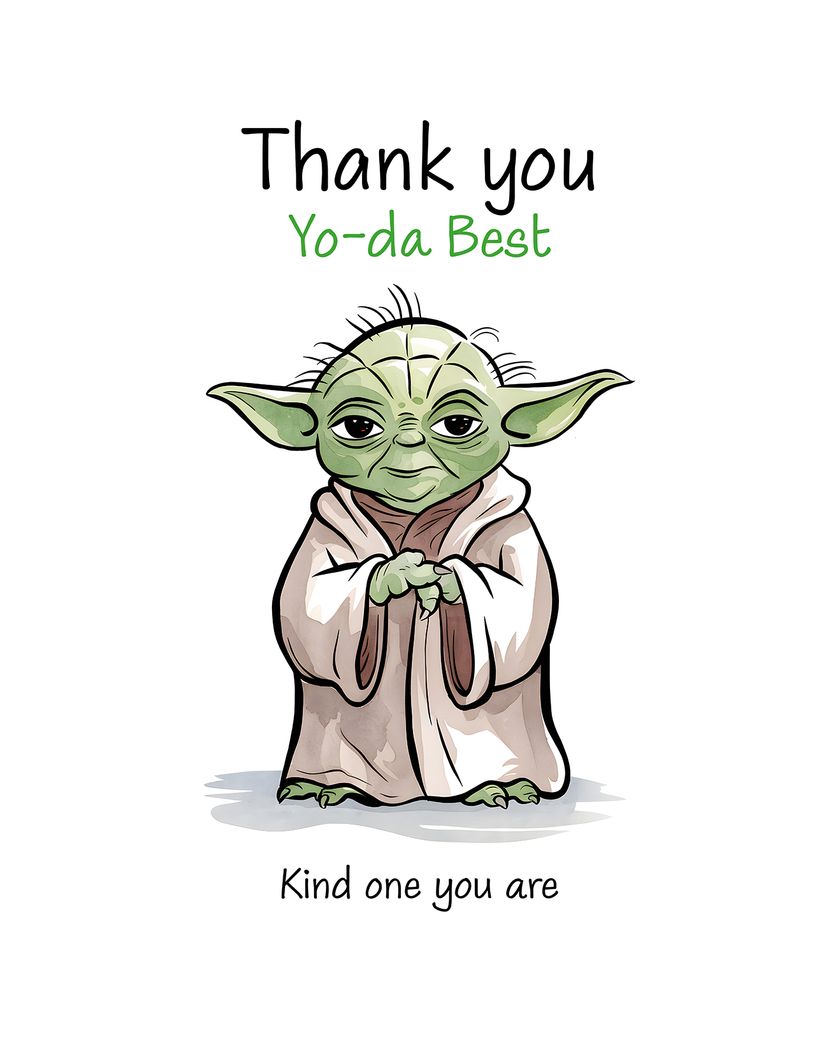 Card design "Yo-da thanks you - group thank you ecard"