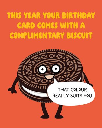 Use Complimentary biscuit - group birthday ecard