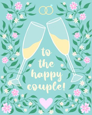 Use Cheers to the happy couple - group wedding ecard