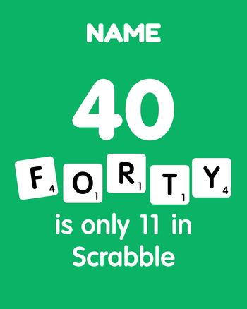 Use Scrabble. - group 40th Birthday ecard