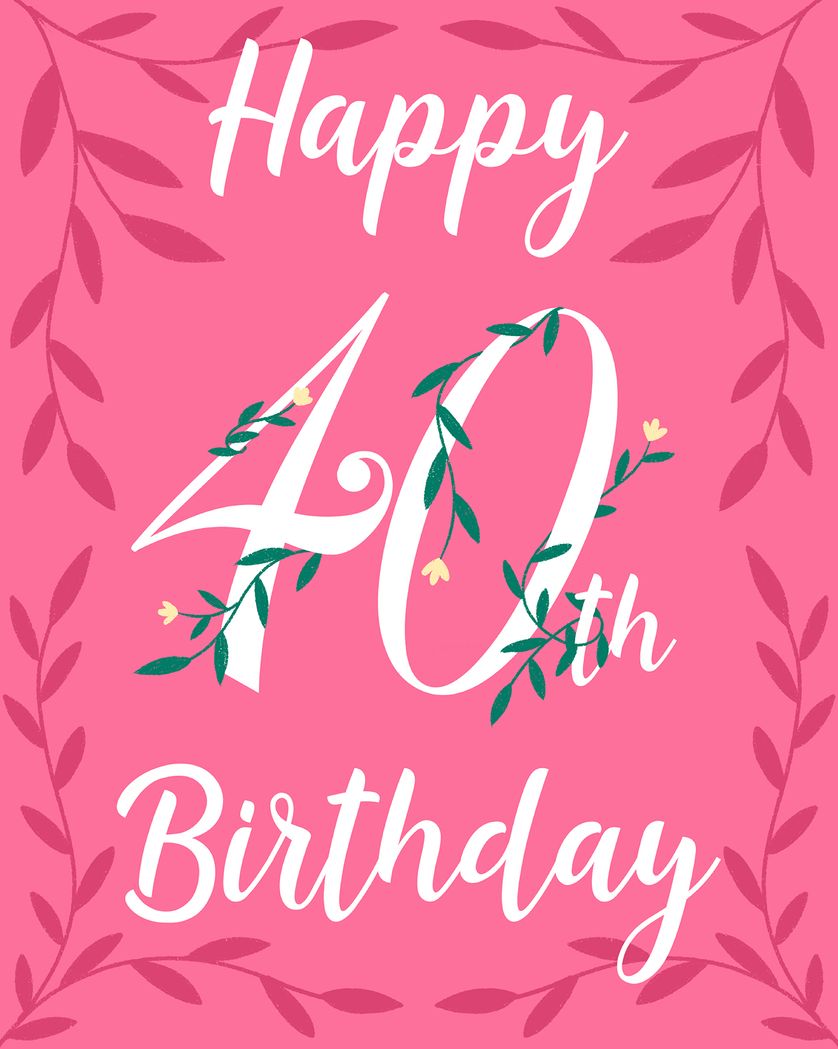 Card design "Floral Milestone - group 40th Birthday ecard"