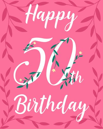 Use Floral Milestone - group 50th Birthday ecard