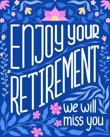 Use Floral plaque - group retirement ecard