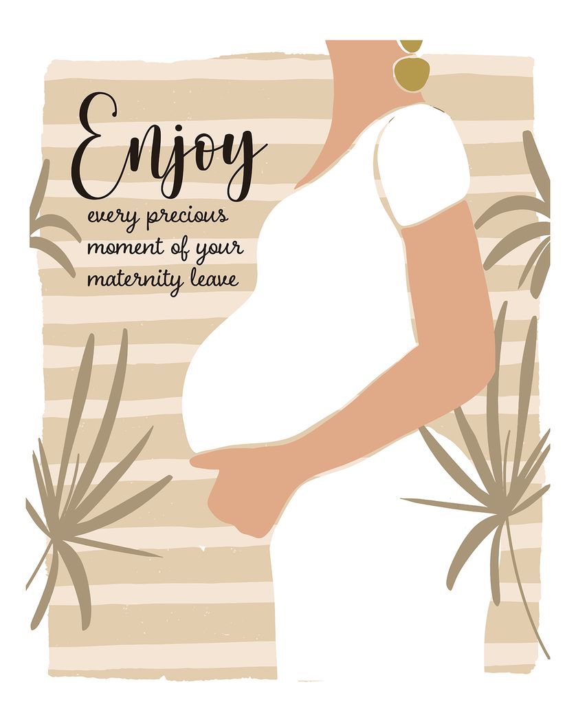 Card design "Stylish bump - group maternity leave ecard"