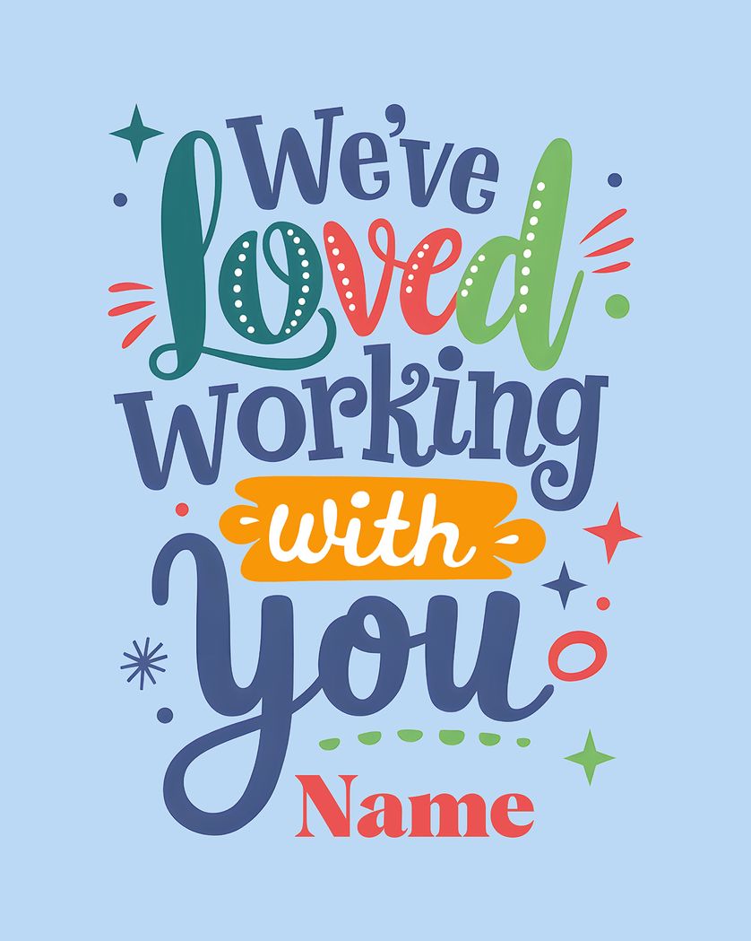Card design "Funky type - group leaving ecard"