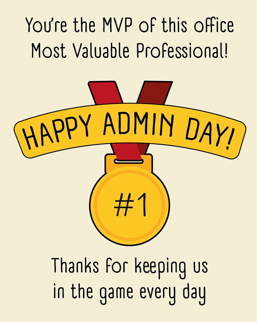 Card design "MVP - group admin day ecard"