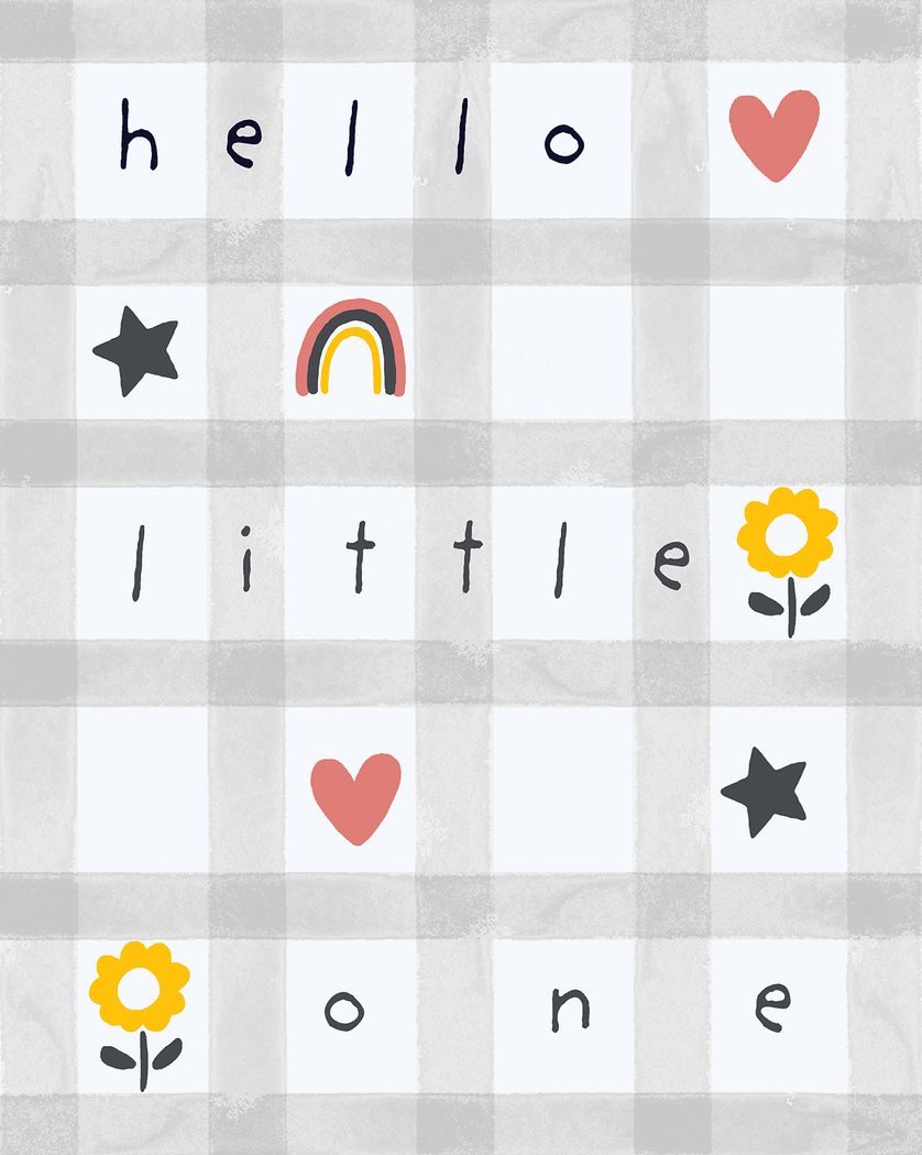 Card design "twee gingham - group baby ecard"