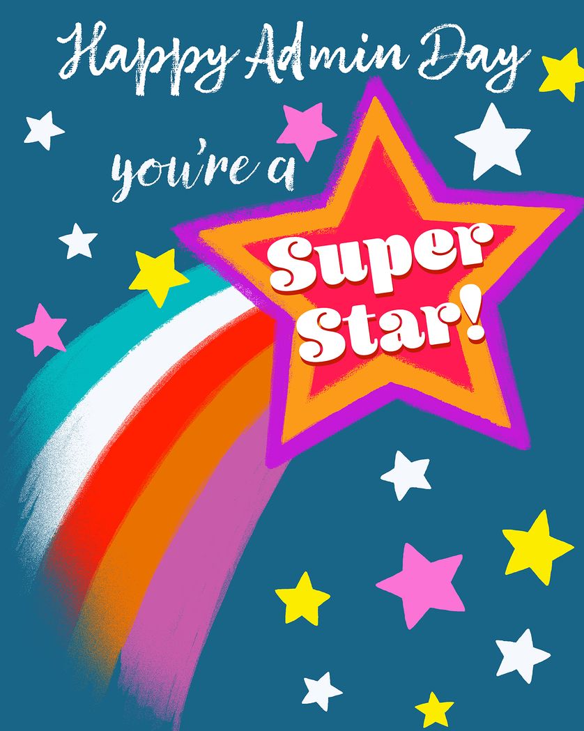 Card design "Shooting star - group admin ecard"