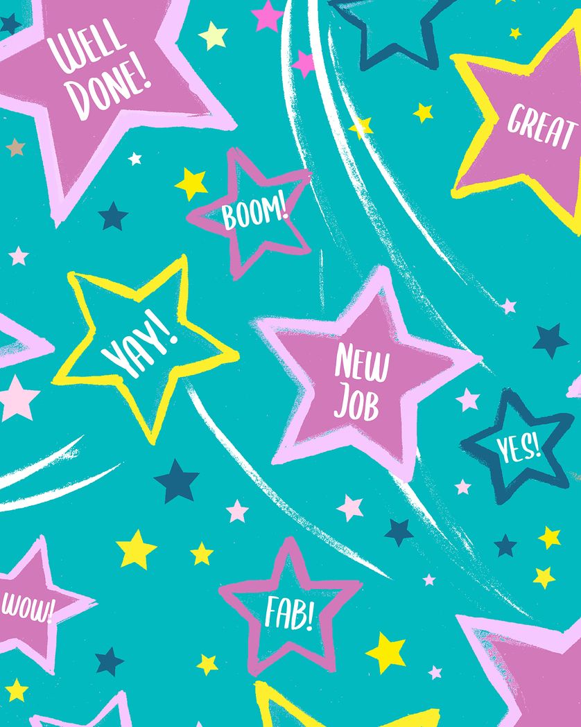Card design "Scattered stars - group congrats ecard"