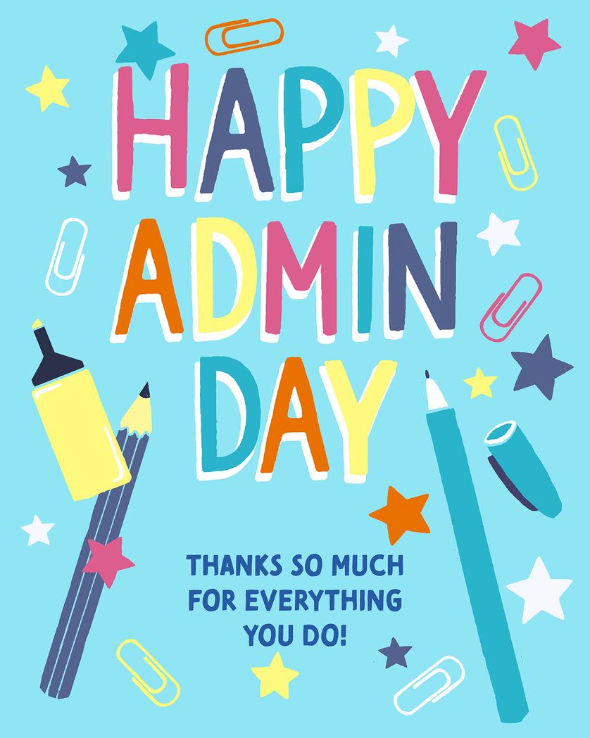 Card design "Office supplies - group admin ecard"