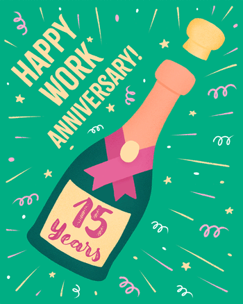 Use Poppin' - 15 years work anniversary group ecard