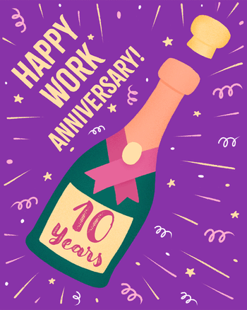 Use Poppin' - 10 years work anniversary group ecard