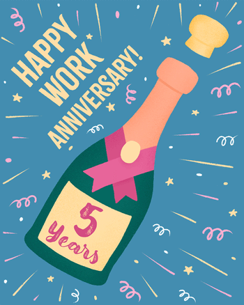 Use Poppin' - 5 years work anniversary group ecard