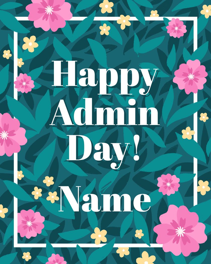 Card design "Pretty Hedge - personalised group admin day ecard"