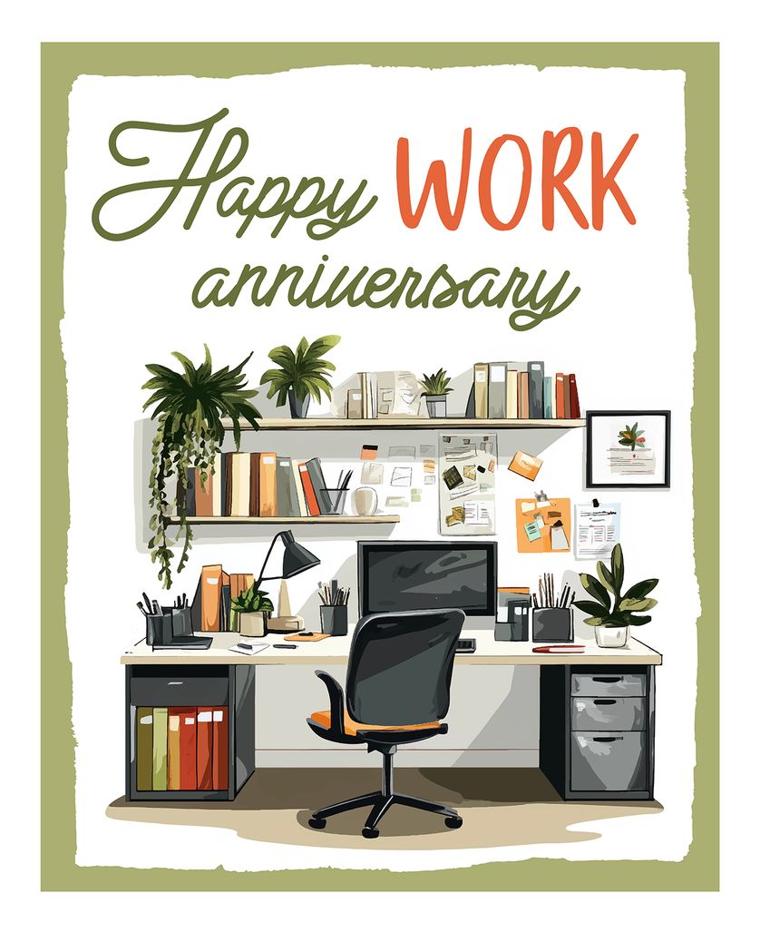 Card design "Workstation - group anniversary ecard"