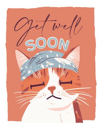 Use Poorly Puss - group get well ecard