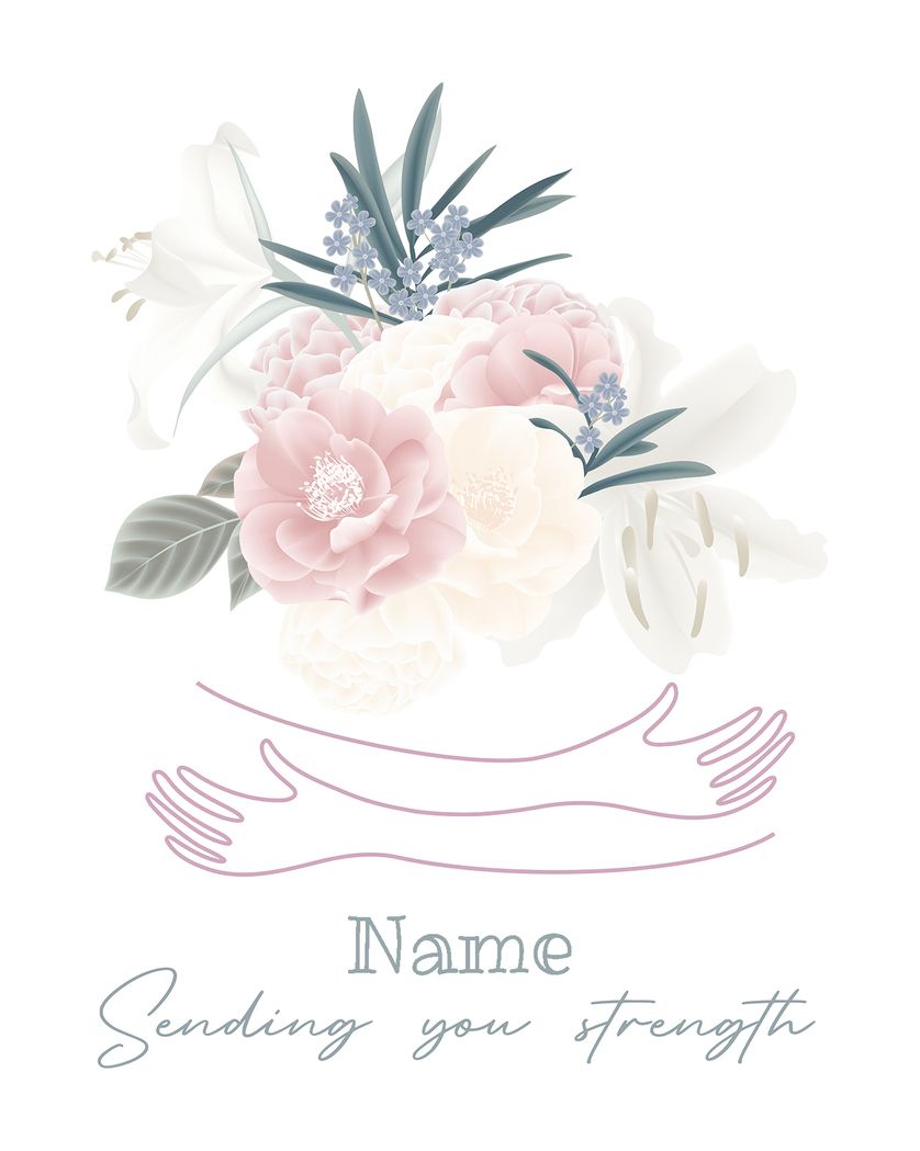 Card design "Floral Hug - group sympathy ecard"