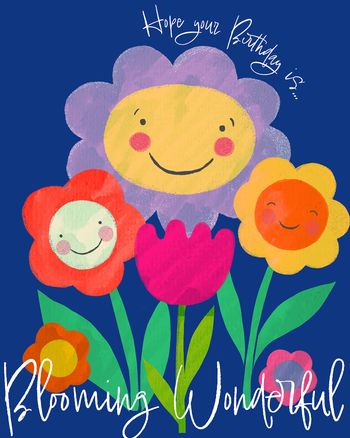Use Happy Flowers - group birthday ecard