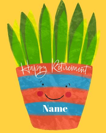 Use Happy House Plant - group retirement ecard