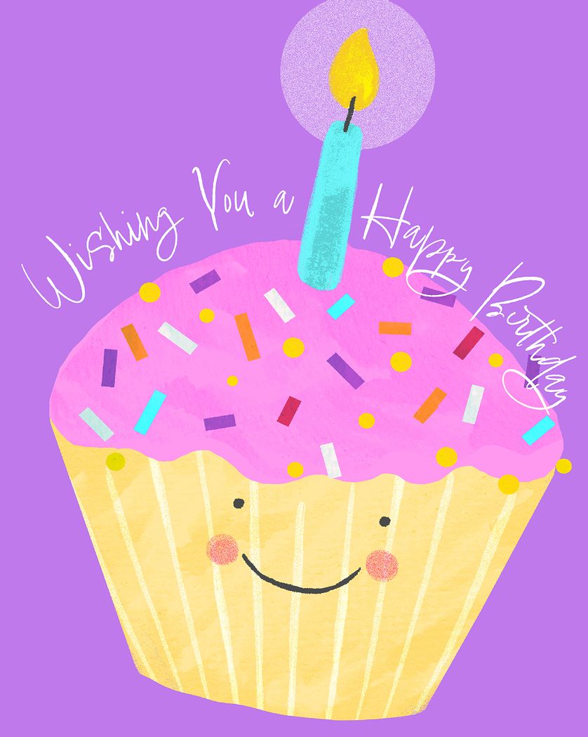 Card design "Happy Cupcake - group Birthday ecard"