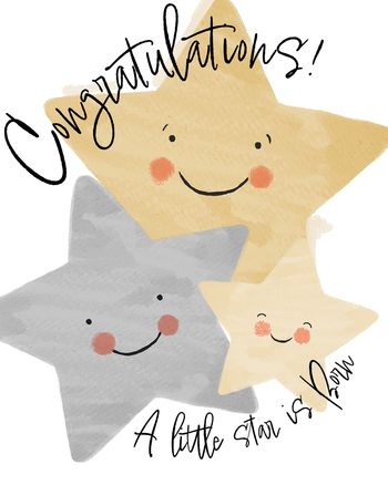 Use baby stars - group new baby ecard