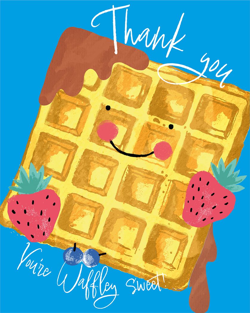 Card design "Waffle of thanks - group ecard"