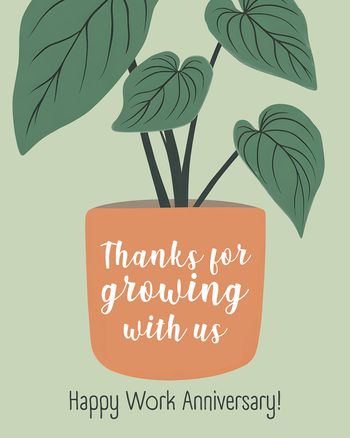 Use A year of growth - group anniversary ecard
